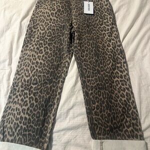 Disclosure Leopard Print Jeans - Brown/Black